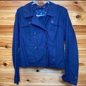 Y2K American Eagle vintage short trench coat jacket large